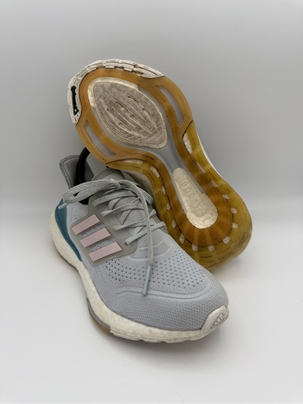 Women's Adidas Ultraboost 21 Halo Blue Fresh Candy Cushioned Running Shoes Sz 6